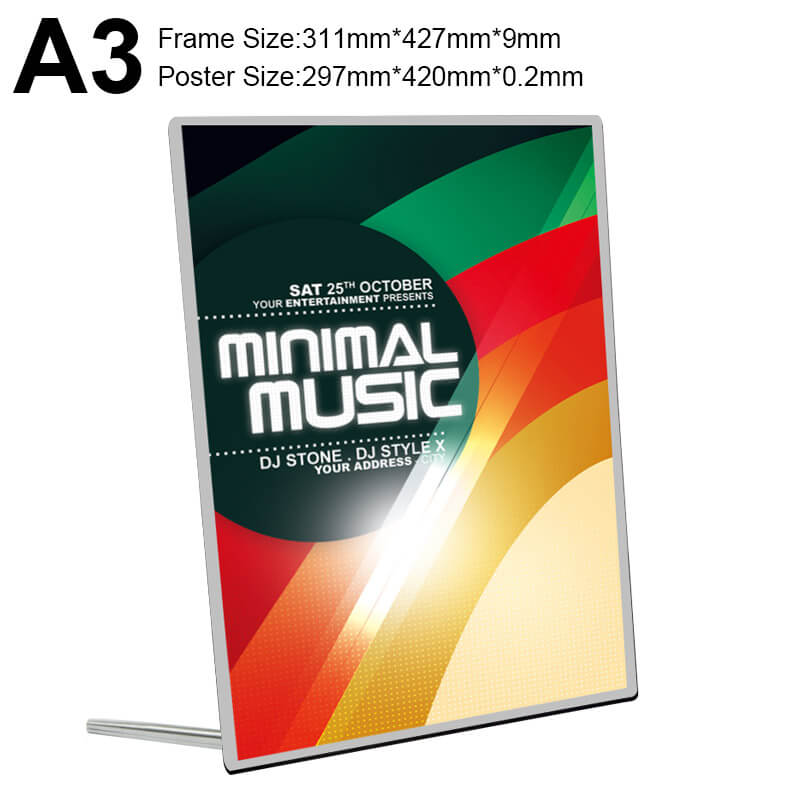 Backlit LED Light Box Backlit Advertising Sign Poster A3 Menu Wall Mounted (5)