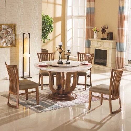 solid wood marble top dining table set