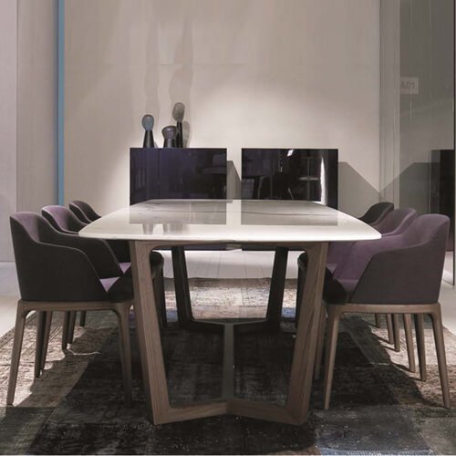 twist dining table connected legs