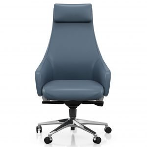 High tapering back office blue chair