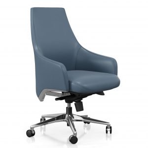 FOH-C106b Blue office swivel chair with short tapering back