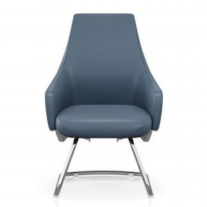 FOH-C106c - Blue Office Short Back U Base Chair