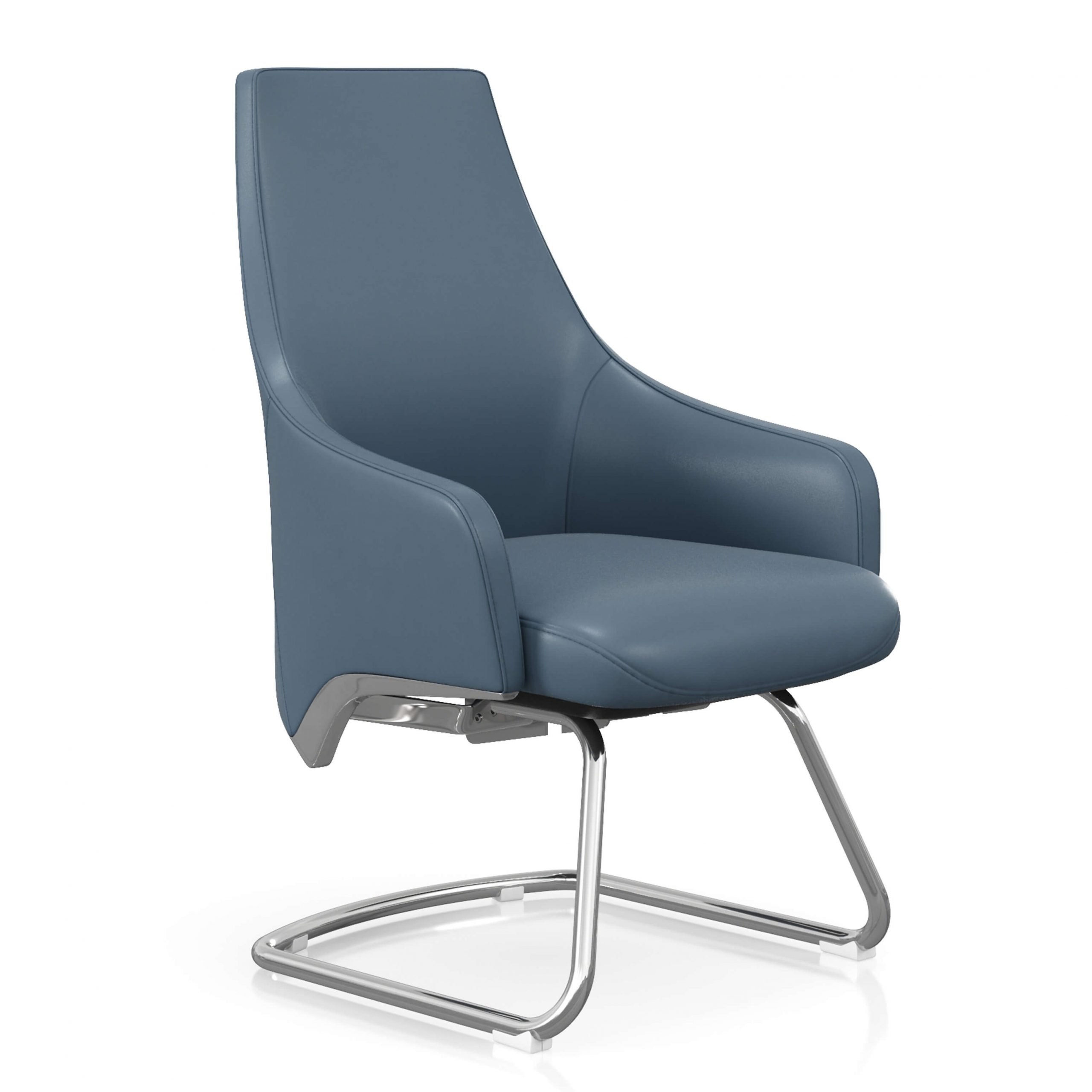 FOH-C106c - Blue Office Short Back U Base Chair