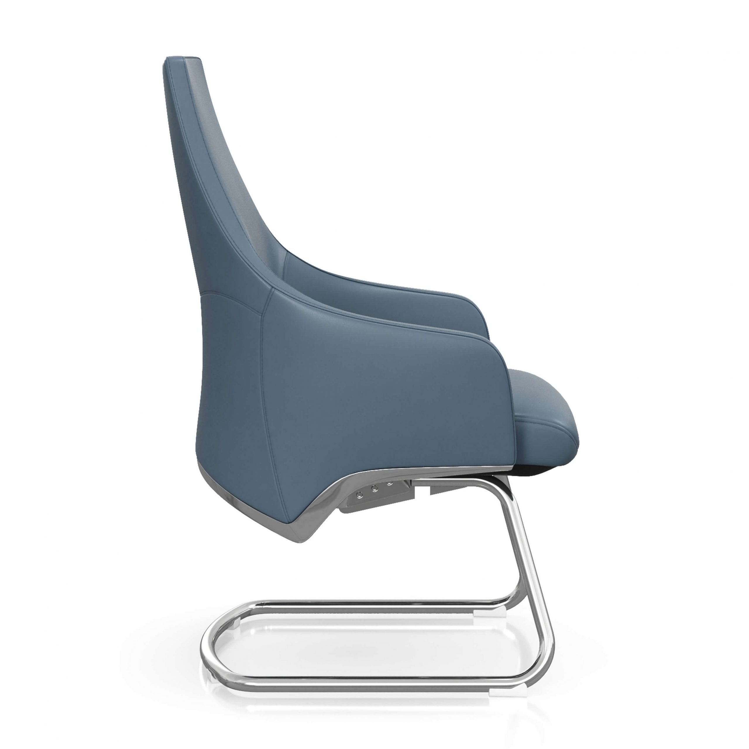 FOH-C106c - Blue Office Short Back U Base Chair