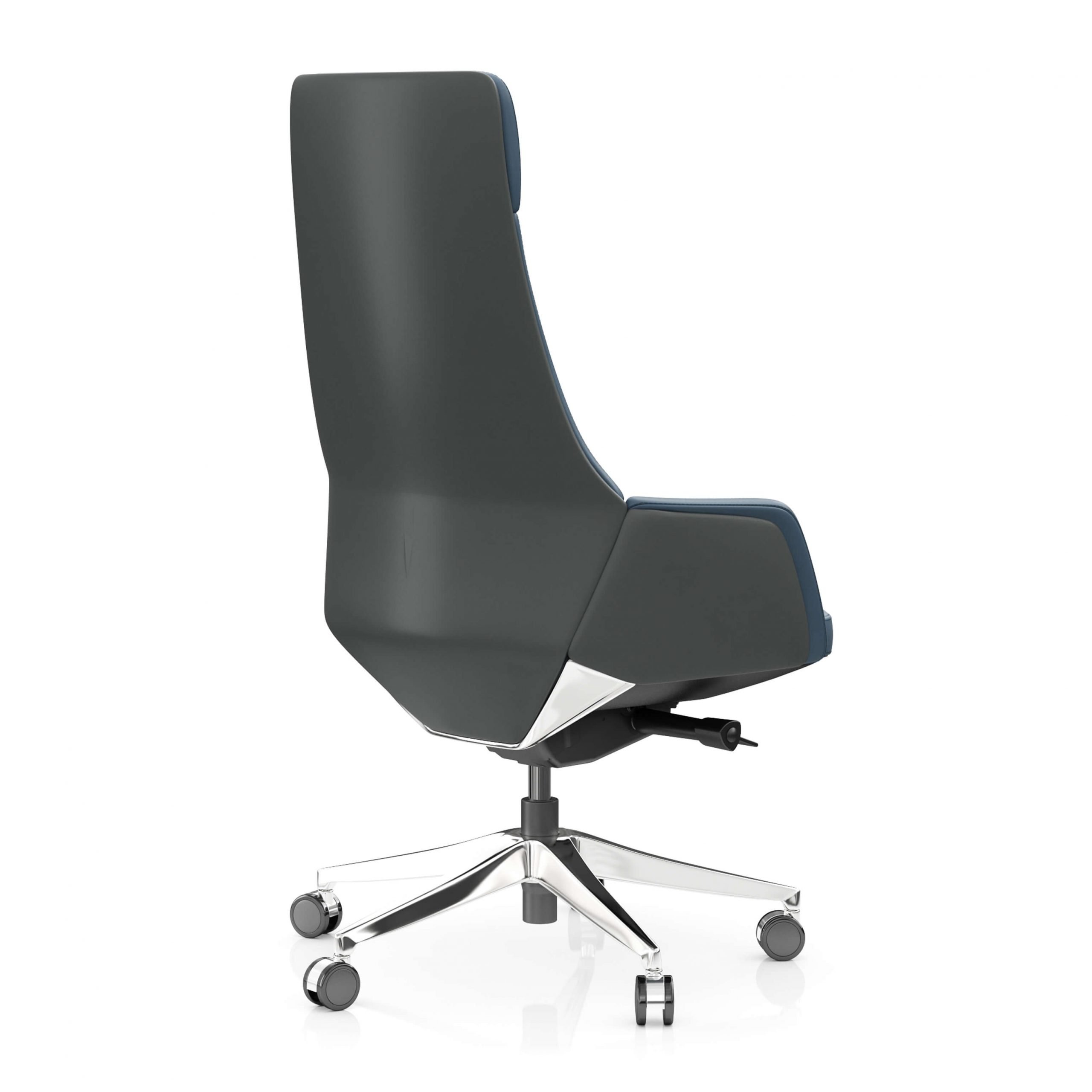 FOH-C107 – Blue Office Swivel Chair High Tapering Back