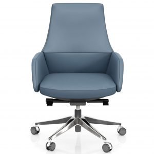 FOH-C107b – Blue Office Swivel Chair Short Back