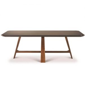 angled leg smoked glass top dining table