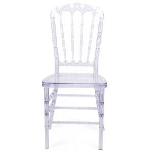 FOH-CF0004 Acrylic Clear Slatback Chair with Carved Top