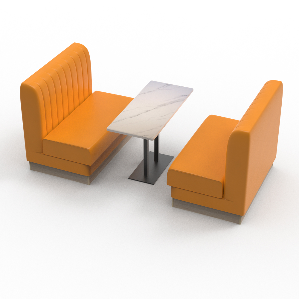 FH-BTWS240502 Custom Hotel Restaurant Booth Seating Furniture Dining Rock Slab Table And Pub Bar Chair