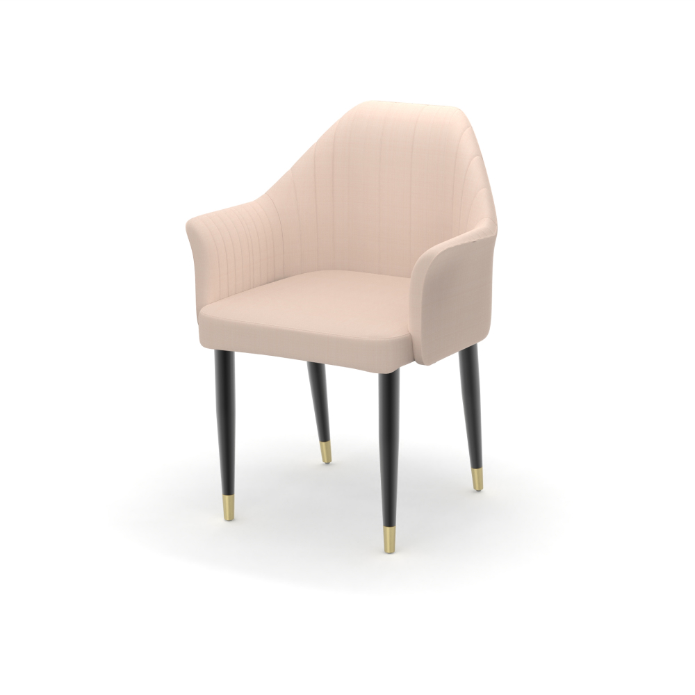 FH-CAMS240503 Customized Luxury Wood And Metal Leather Upholstered Restaurant Furniture Dining Chairs And Table - Image 5