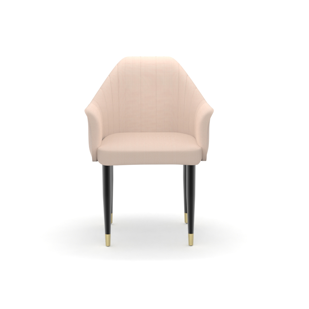 FH-CAMS240503 Customized Luxury Wood And Metal Leather Upholstered Restaurant Furniture Dining Chairs And Table - Image 6