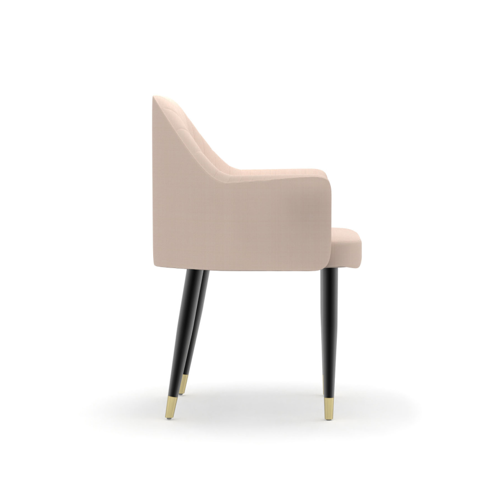 FH-CAMS240503 Customized Luxury Wood And Metal Leather Upholstered Restaurant Furniture Dining Chairs And Table - Image 7