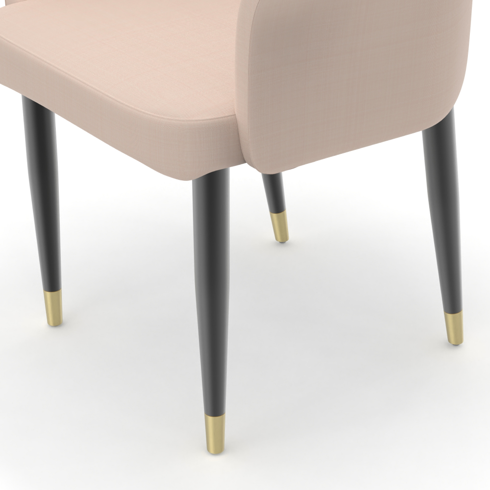FH-CAMS240503 Customized Luxury Wood And Metal Leather Upholstered Restaurant Furniture Dining Chairs And Table - Image 8