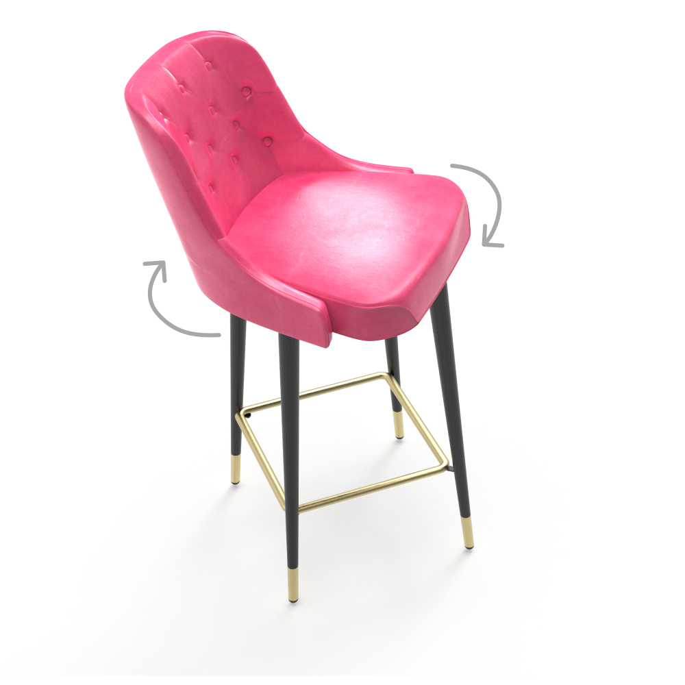 FH-CAMS240505 Customized Modern High Stool Rotary Bar Chairs Lady Dining Chair Pads Table And Chairs Set For Restaurant Furniture Bar Coffee Shop - Image 7