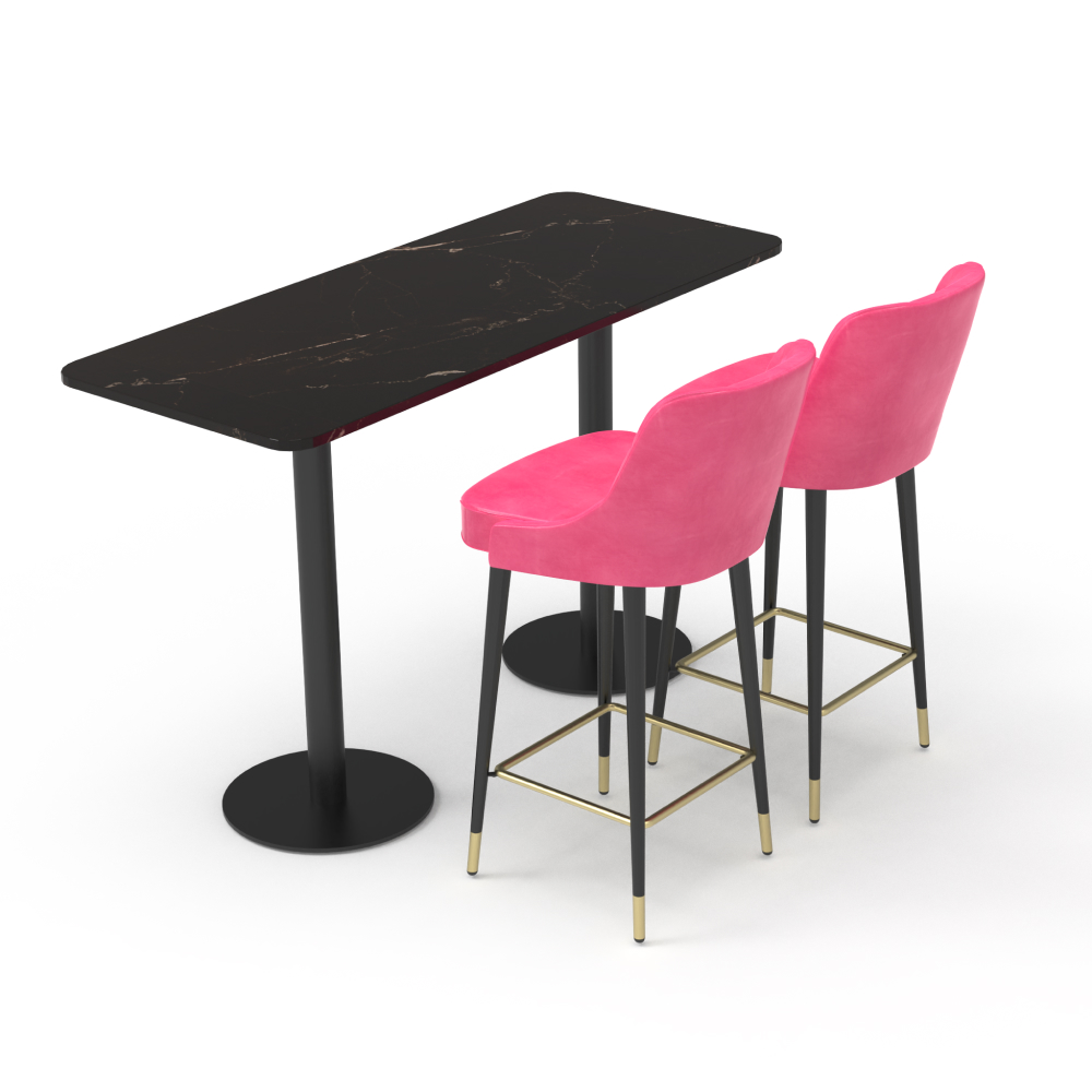 FH-CAMS240505 Customized Modern High Stool Rotary Bar Chairs Lady Dining Chair Pads Table And Chairs Set For Restaurant Furniture Bar Coffee Shop - Image 2