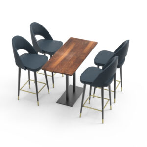 FH-CAMS240506 Customized Modern Luxury Rotary Dining Table And Chairs Set Dining Chair Pads For Restaurant Furniture Bar Coffee Shop