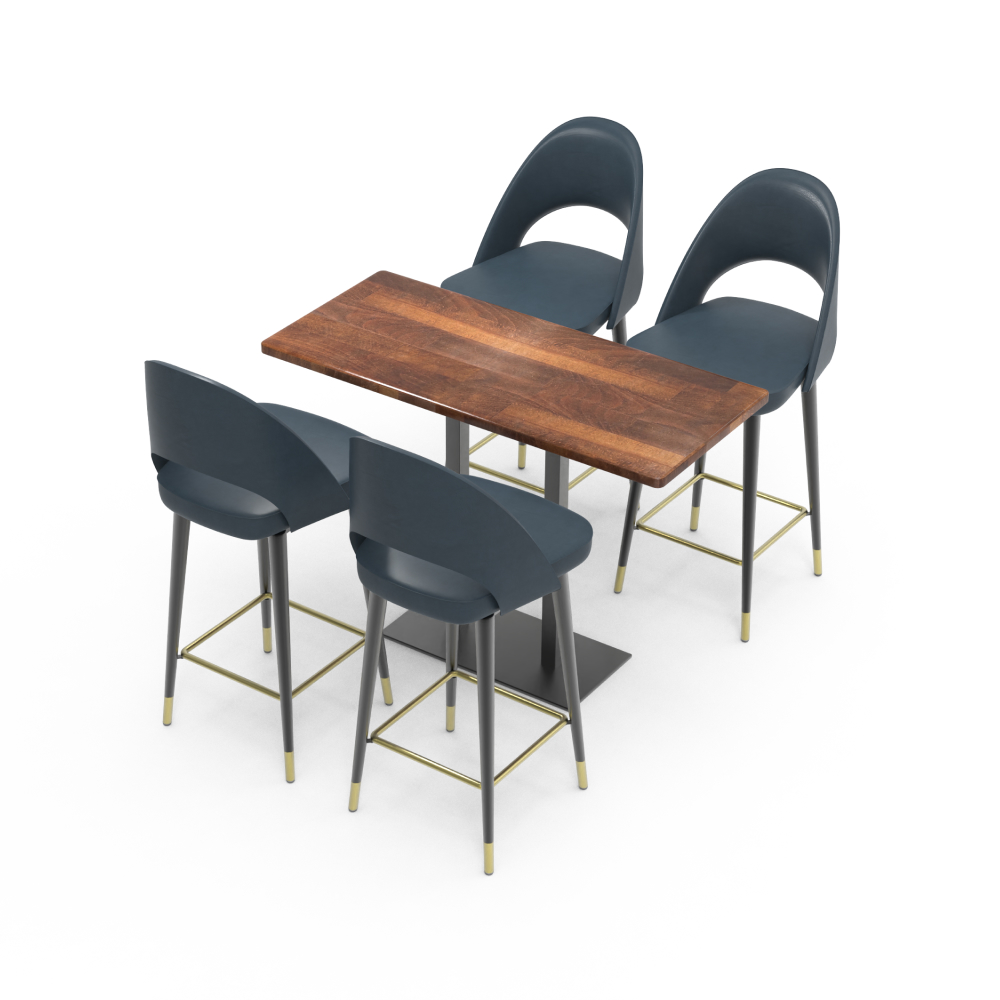 FH-CAMS240506 Customized Modern Luxury Rotary Dining Table And Chairs Set Dining Chair Pads For Restaurant Furniture Bar Coffee Shop - Image 7