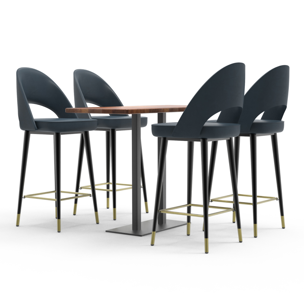 FH-CAMS240506 Customized Modern Luxury Rotary Dining Table And Chairs Set Dining Chair Pads For Restaurant Furniture Bar Coffee Shop - Image 9