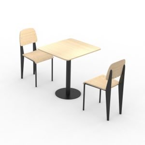FH-CAMS240422 Customized Wooden Restaurant Chair Coffee Shop Cafe Chairs and Table Restaurant Furniture Set For Dining Room Bar Coffee Shop