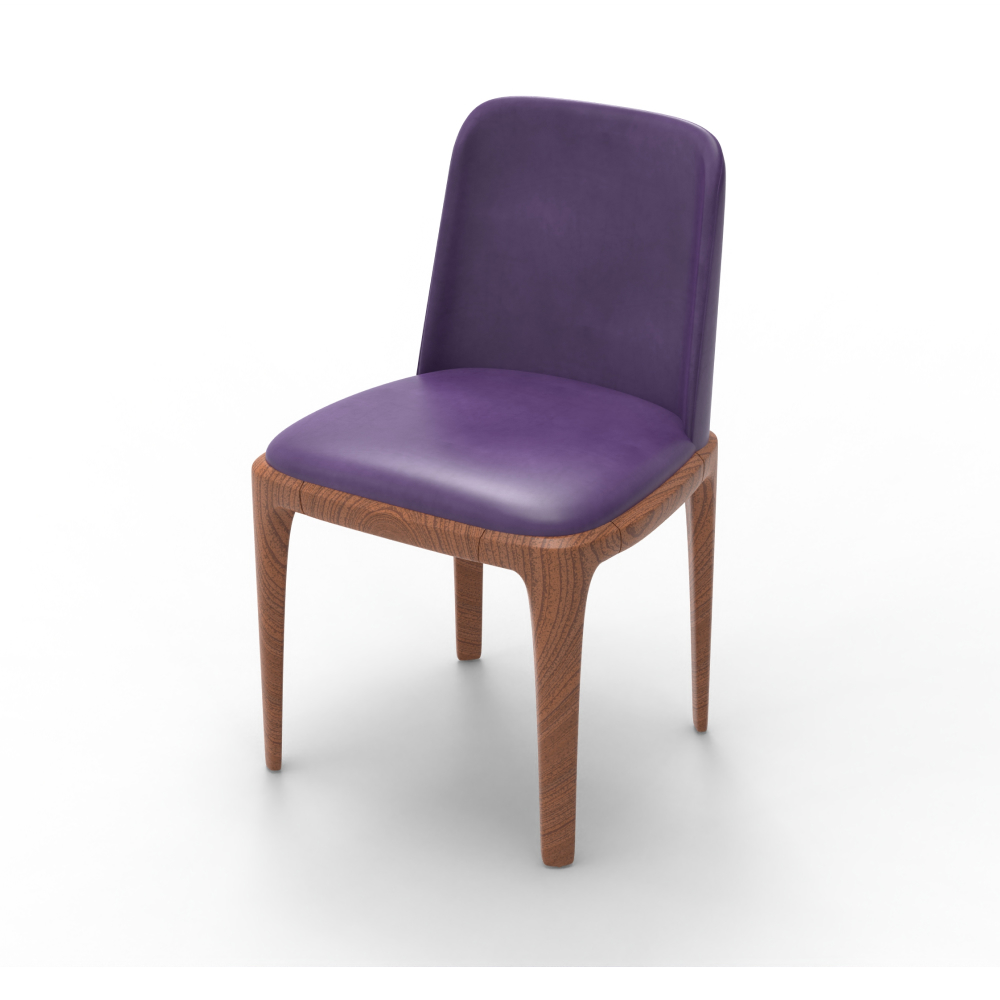 FH-CAWS240504 Wood Strong Purple Leather Milk Tea Cafe Restaurant Furniture Dining Chair NZ Restaurant Chair - Image 9