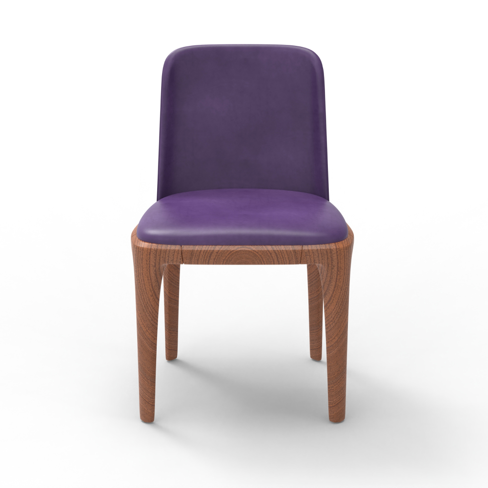 FH-CAWS240504 Wood Strong Purple Leather Milk Tea Cafe Restaurant Furniture Dining Chair NZ Restaurant Chair - Image 8