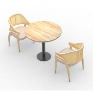 FH-CAWS240502 Customized Modern Wooden Restaurant Metal Chairs and Tables Sets For Dining Hotel Restaurant Furniture