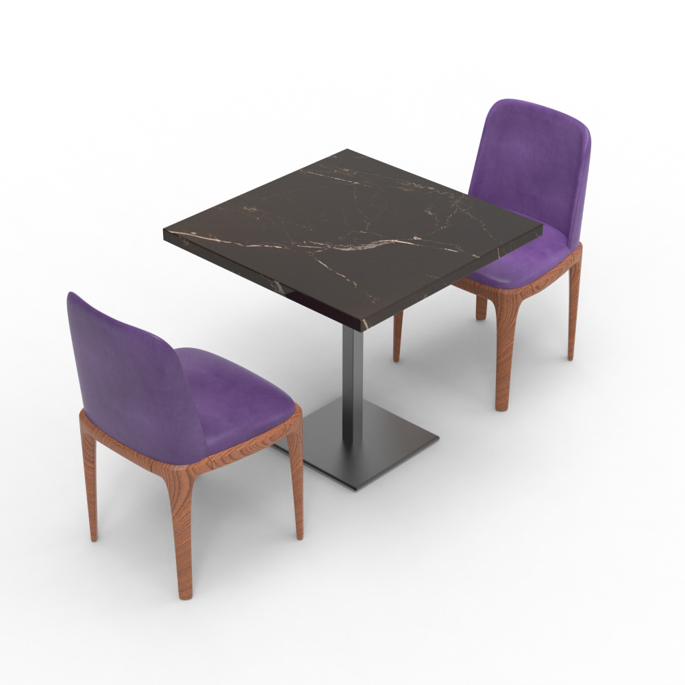 FH-CAWS240504 Wood Strong Purple Leather Milk Tea Cafe Restaurant Furniture Dining Chair NZ Restaurant Chair - Image 4