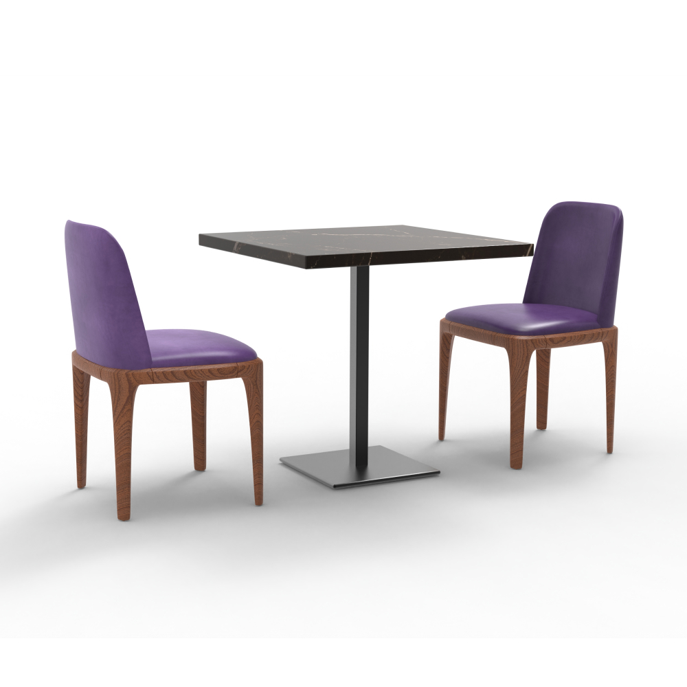 FH-CAWS240504 Wood Strong Purple Leather Milk Tea Cafe Restaurant Furniture Dining Chair NZ Restaurant Chair - Image 3