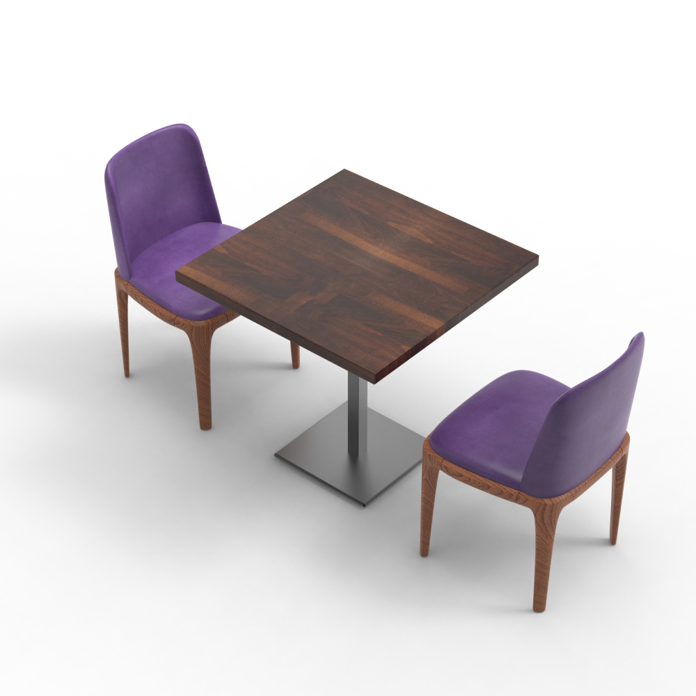 FH-CAWS240504 Wood Strong Purple Leather Milk Tea Cafe Restaurant Furniture Dining Chair NZ Restaurant Chair
