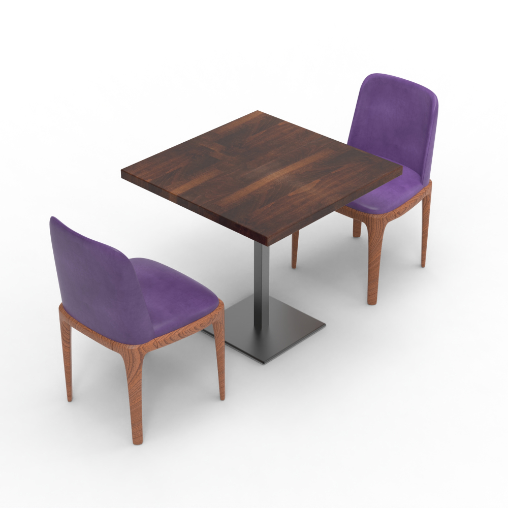 FH-CAWS240504 Wood Strong Purple Leather Milk Tea Cafe Restaurant Furniture Dining Chair NZ Restaurant Chair - Image 5