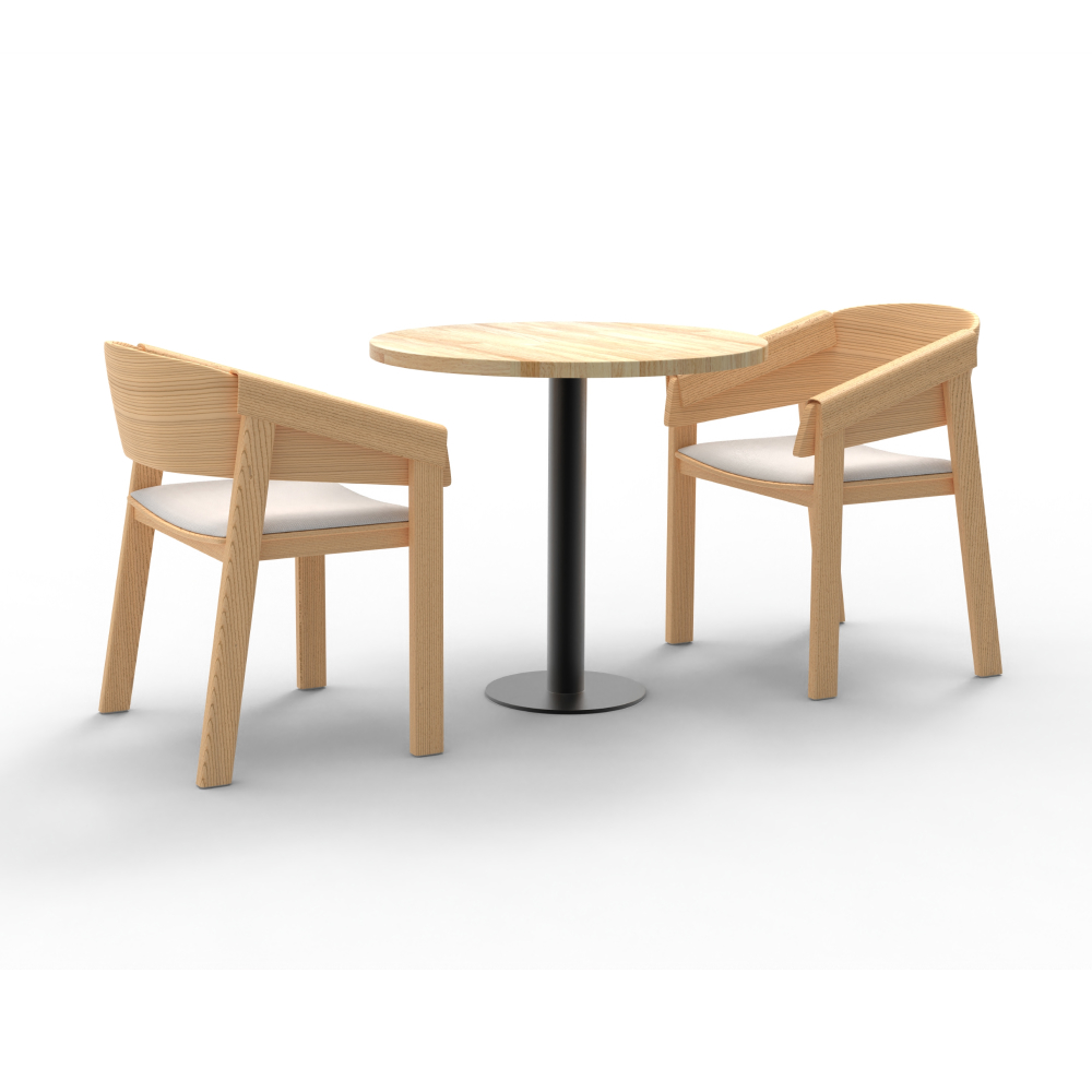 FH-CAWS240506 Customized Free Rendering Rattan Back Leather Dining Chairs Wooden Legs Restaurant Lounge Chair - Image 3