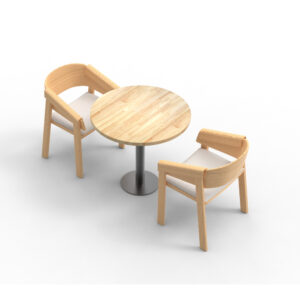 FH-CAWS240506 Customized Free Rendering Rattan Back Leather Dining Chairs Wooden Legs Restaurant Lounge Chair
