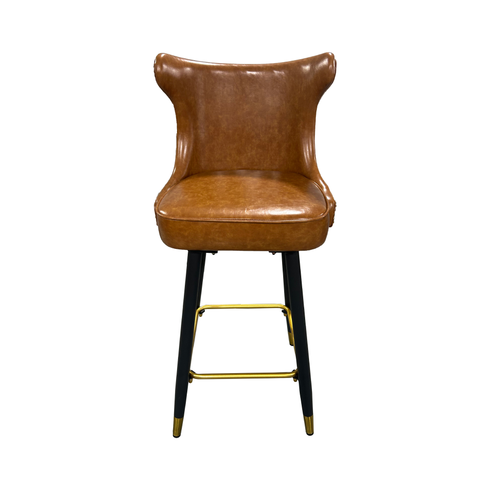 FH-CAM240803 Barstool with leather seat and metal frame bar chair for irish bar - Image 4