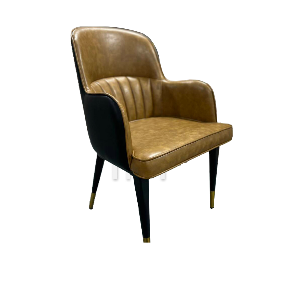 leather dining chair with metal frame