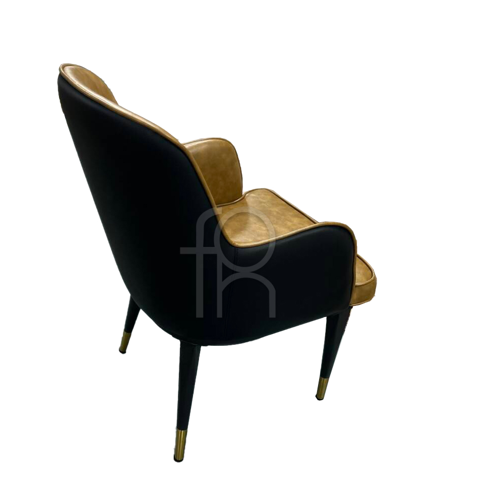 FH-CAM240806 Commercial Grade Leather Restaurant Chair with Metal Legs - Image 4