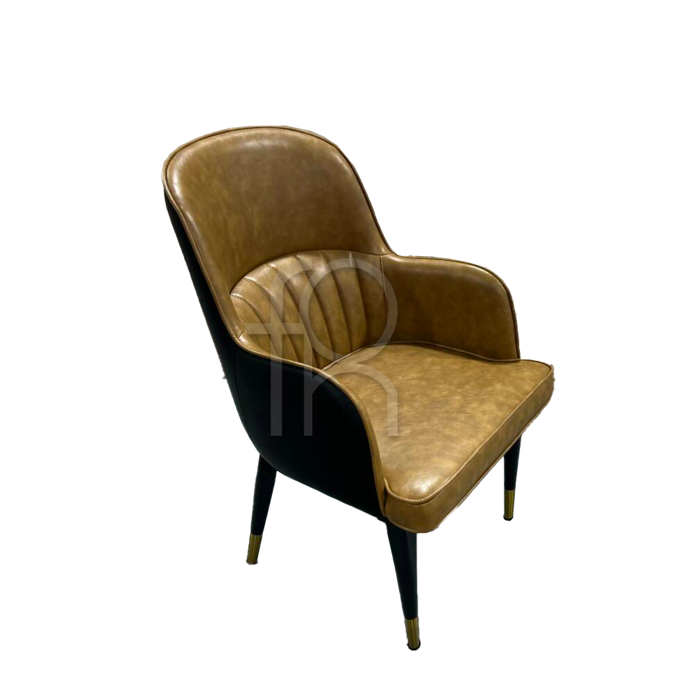 FH-CAM240806 Commercial Grade Leather Restaurant Chair with Metal Legs - Image 3