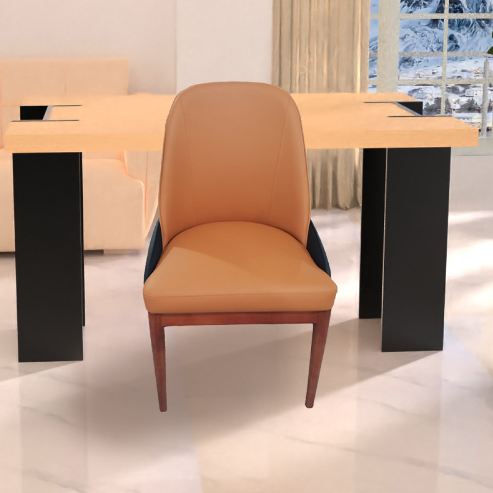 FH-CAW240816 Modern Design Leather Dining Chairs with Wooden frame - Image 4
