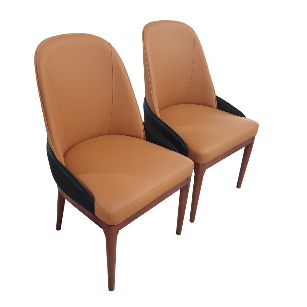FH-CAW240816 Modern Design Leather Dining Chairs with Wooden frame - Image 2