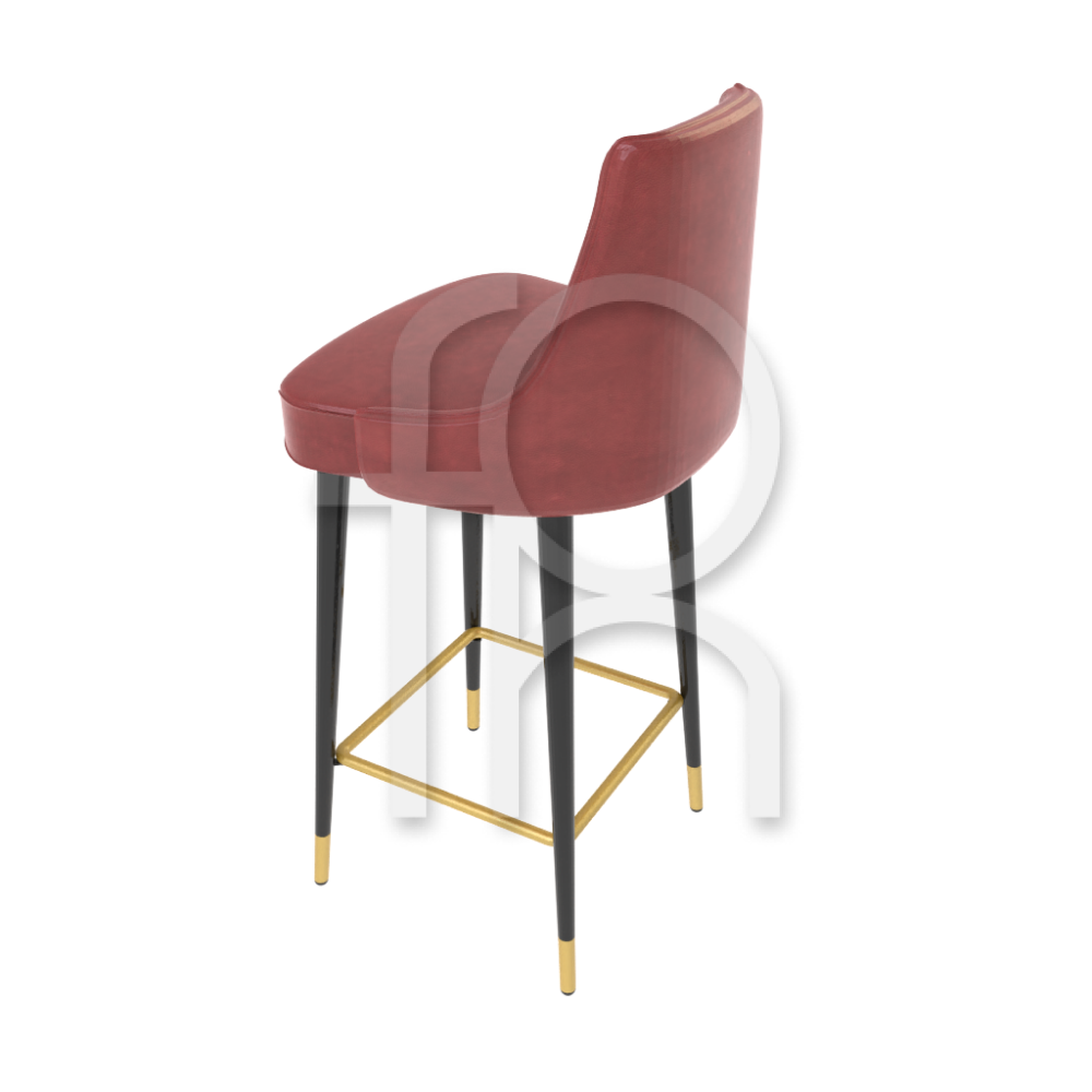FH-CAM241006 Commercial Leather Bar Stool with Metal Legs - Image 2