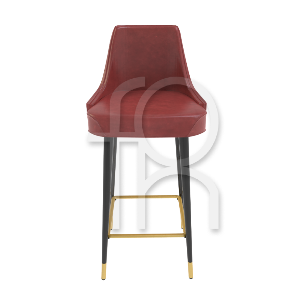 FH-CAM241006 Commercial Leather Bar Stool with Metal Legs - Image 5