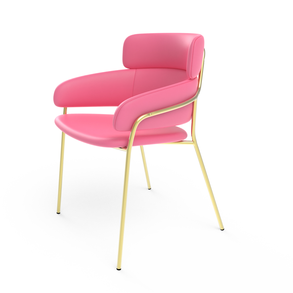 Metal Leather Dining Chair