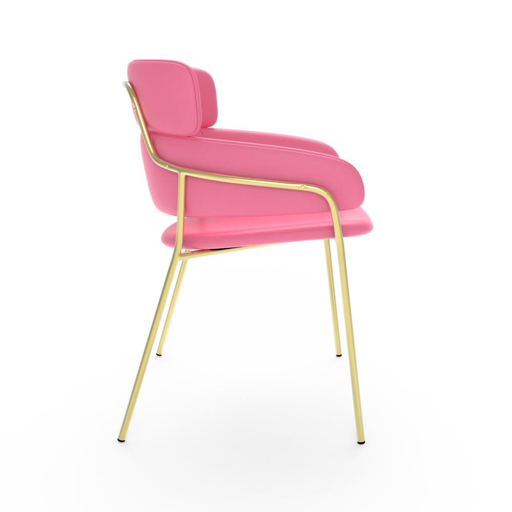 FH-CAM241010 Stylish Pink Metal Chair Suitable for any location - Image 5