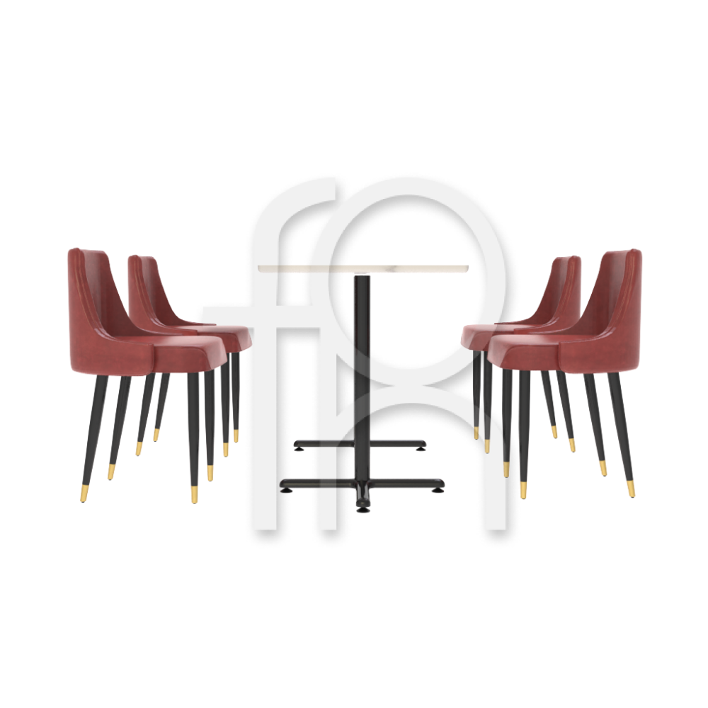 FH-CAM241003 Commercial Leather Dining Chair with Metal Legs - Image 6