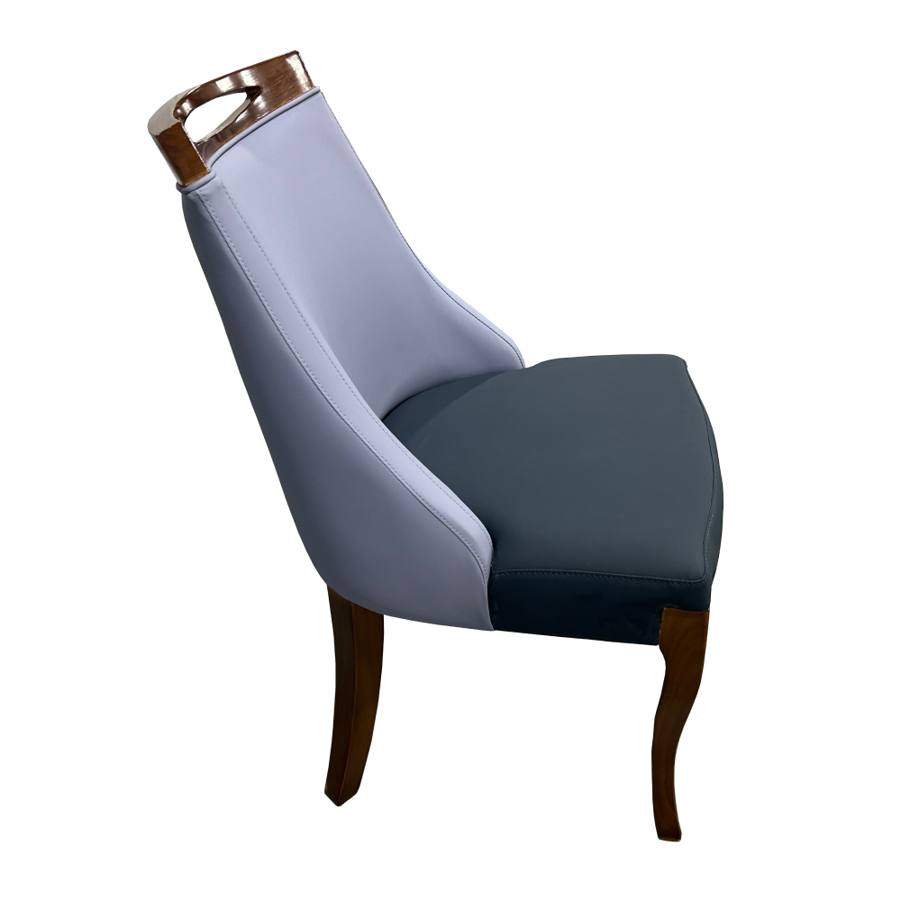 FH-CAW241010 Classic Solid Leather Dining Chair Leather dining chair with wooden frame - Image 4
