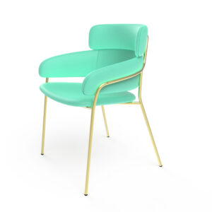 Metal Leather Dining Chair