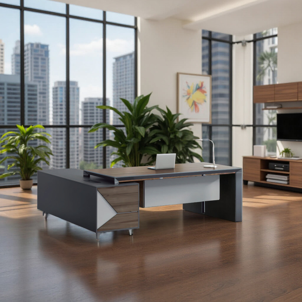FH-ED-ODL010 Professional L-shaped Executive Office Furniture with Storage Modern Workspace Design - Image 5