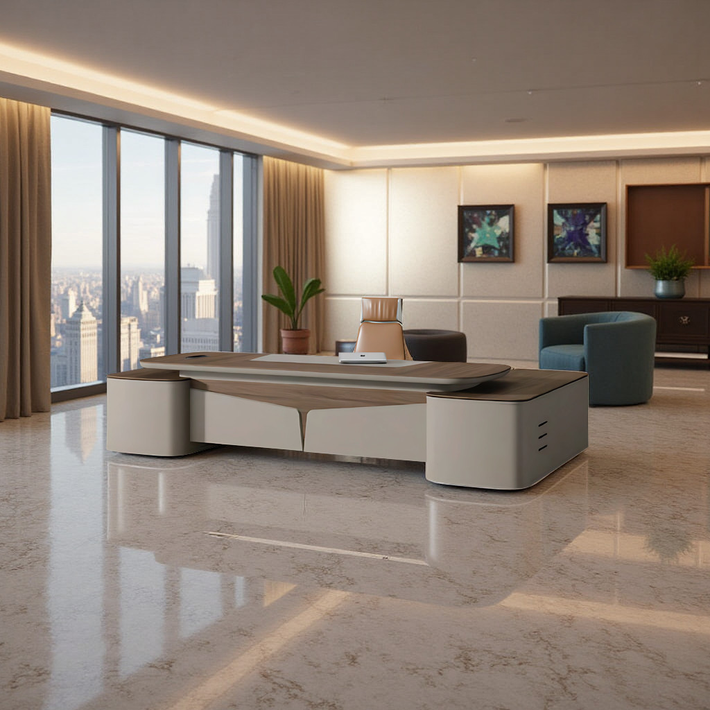 FH-ED-ODL013 Minimalist Executive L-Shaped Desk for Modern Office Efficiency office desk - Image 5