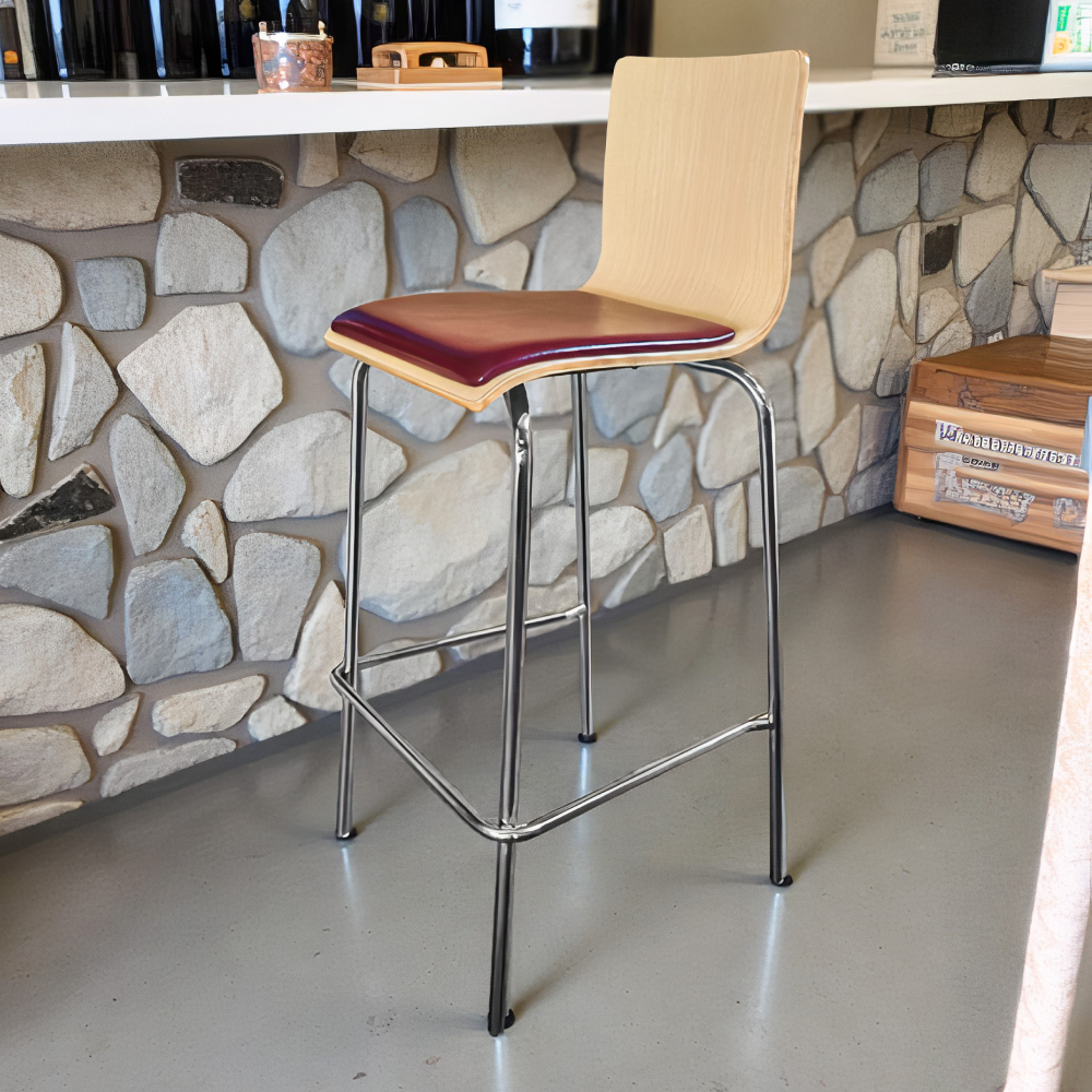 FH-CAM250501 bar chair with soft cushion metal frame bar stools for restaurant commercial space - Image 5