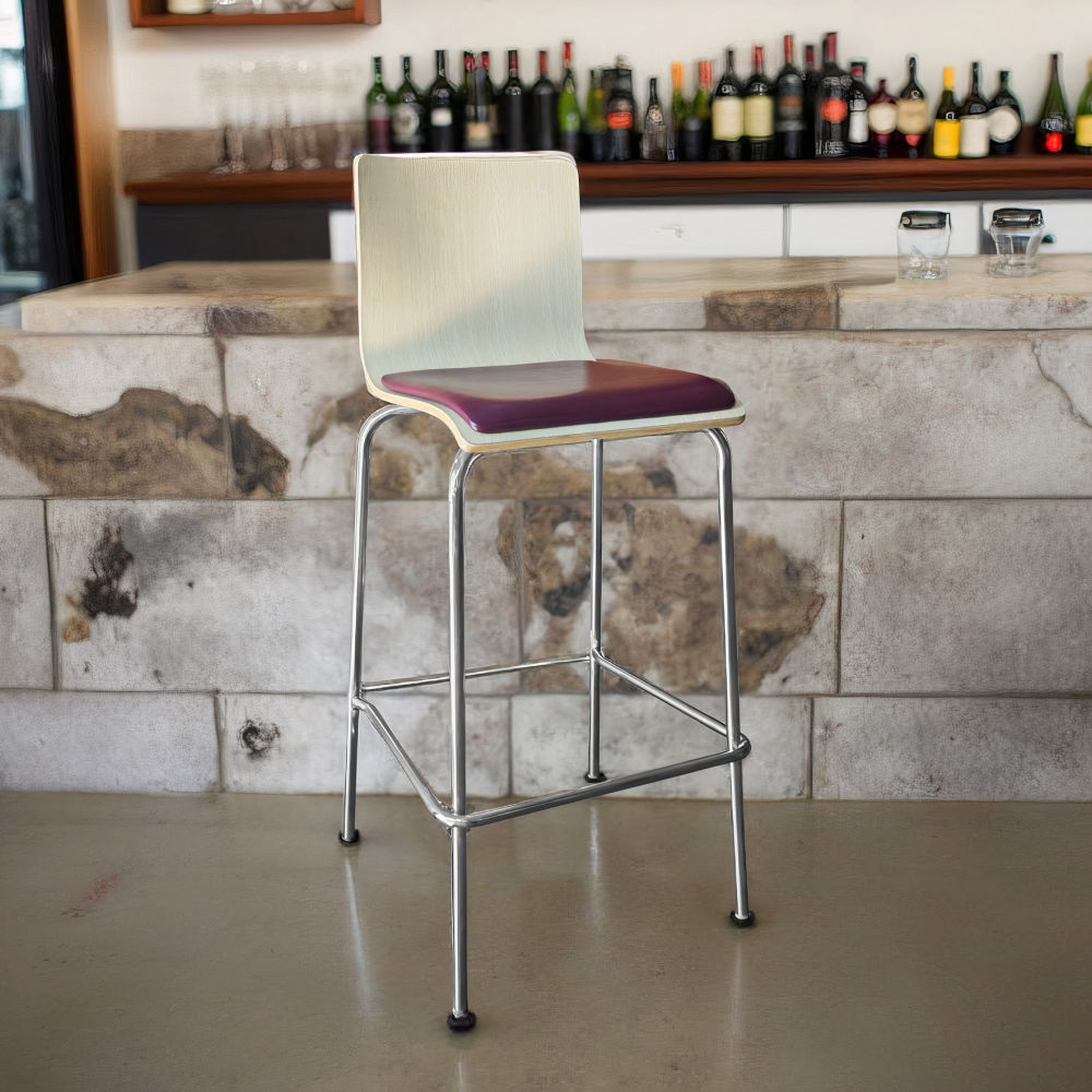 FH-CAM250501 bar chair with soft cushion metal frame bar stools for restaurant commercial space - Image 4