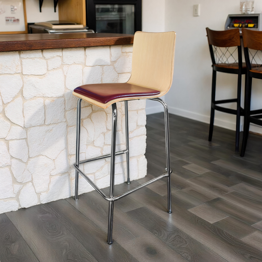 FH-CAM250501 bar chair with soft cushion metal frame bar stools for restaurant commercial space - Image 3